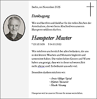 Vorlage Danksagung: Klassisch, mit Illustration Kreuz und Bild rund